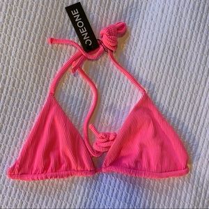 Oneone Swimwear triangle top neon pink
